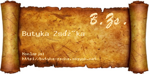 Butyka Zsóka névjegykártya
